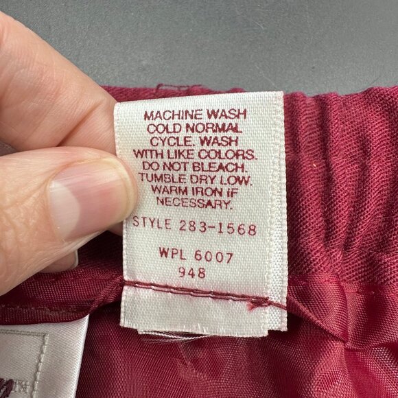 Vintage Burgundy Pencil Skirt Size 16 Worthington USA 1980s Maroon Red Retro - Picture 5 of 6